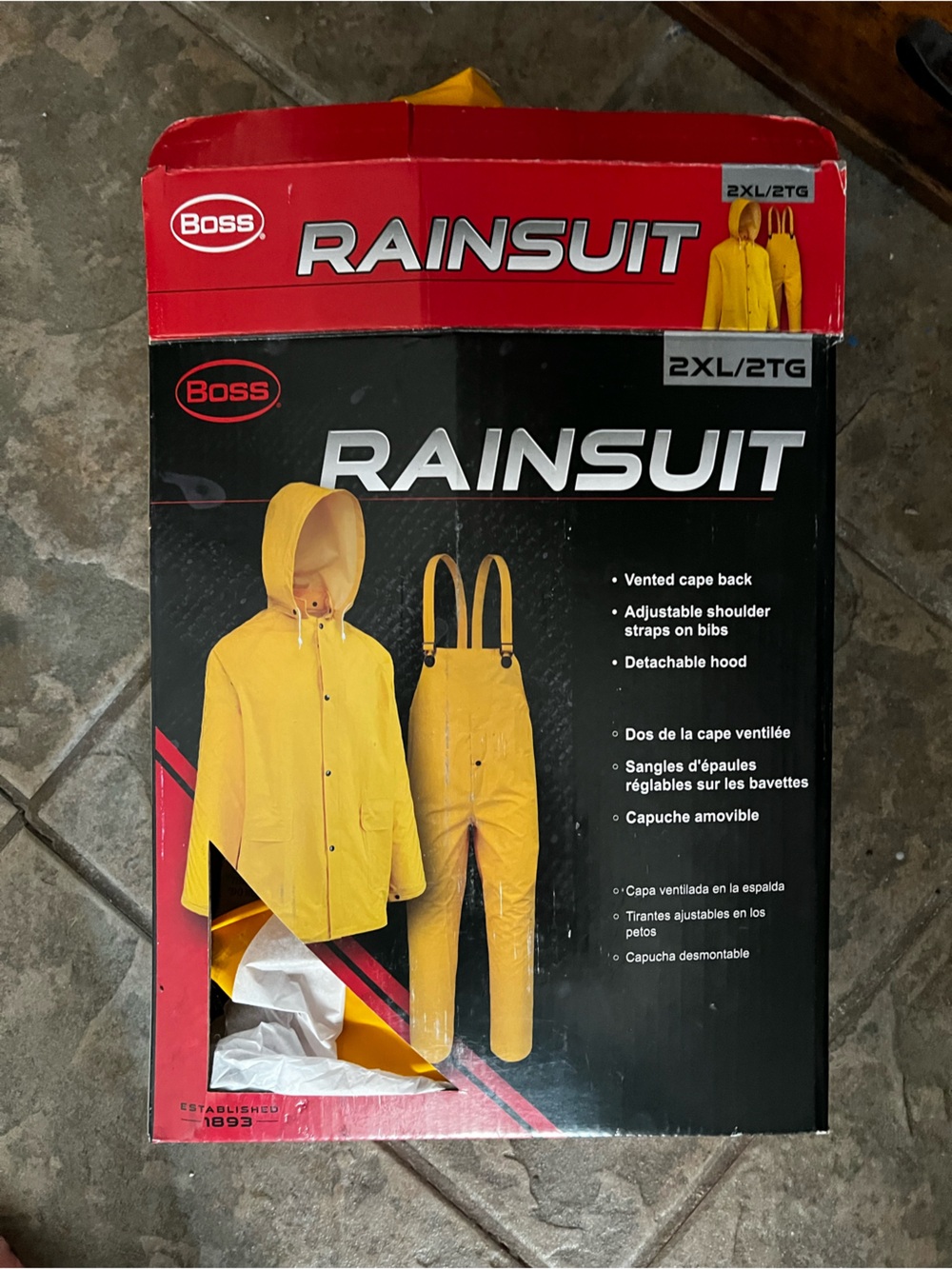 BOSS Yellow Rain Suit Jacket with Bib - Men Accessories Hats
